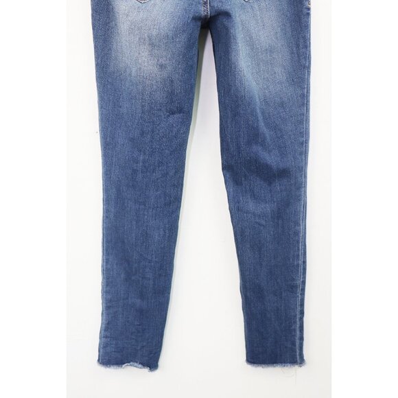 1822 Denim Distressed Maternity Crop Jean Frayed Raw Cut Hem Stretch Denim Irene - Picture 9 of 9